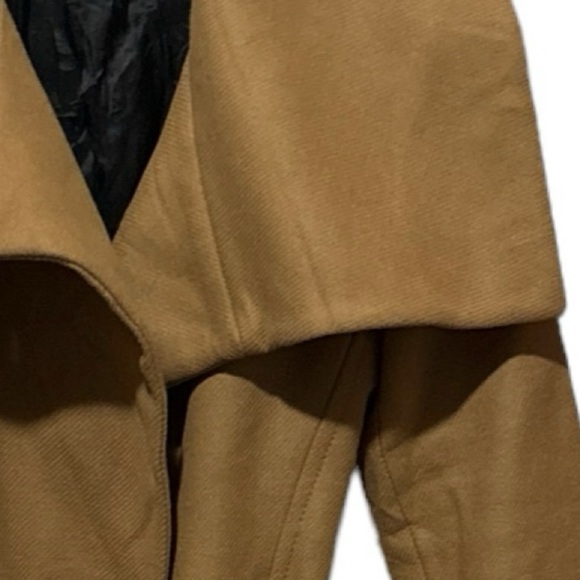 Zara Camel Wool Wrap Collar Coat - Picture 7 of 16